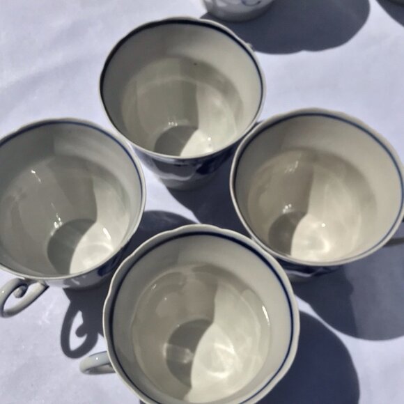 Rare Vtg Russian (USSR) Soviet Antq DULEVO Dapko Blue Floral Porcelain Tea Set - Picture 8 of 16